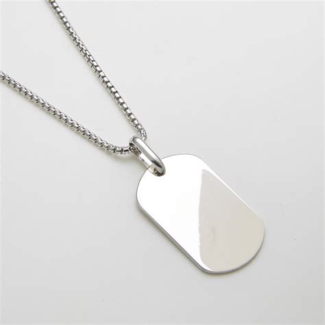 sterling silver dog tag necklace